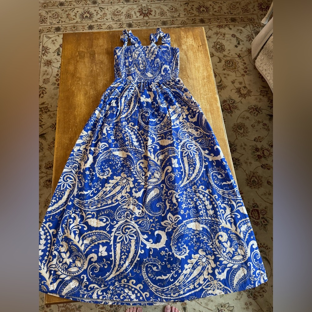 Zara Linen Blend Midi Dress